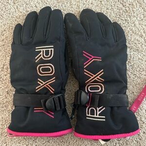 Roxy Kids Black & Pink Gloves